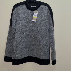 Kenneth Cole Mens Colorblocked Textured Sweatshirt, Style